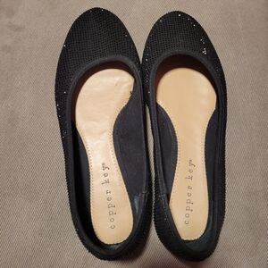Copper Key Black Sparkle Flats